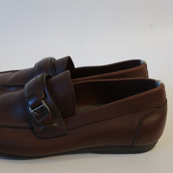 Mens Salvatore Ferragamo Brown Leather Flats Loafers Shoes 8.5 EE/EEE main image 12
